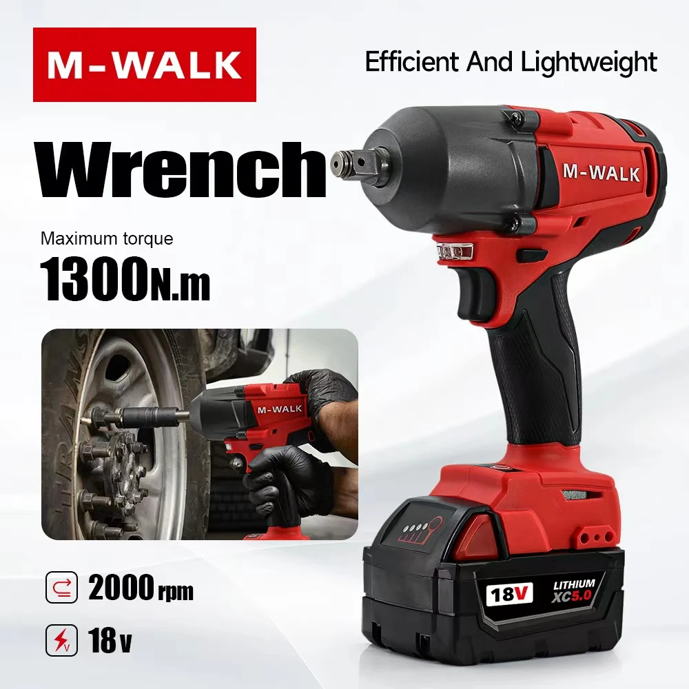 

Brushless Electric Impact Wrench 1300N.M Screwdriver 1/2inch 3 Gear Cordless Wrench Power Tools For M 18V Battery Pin