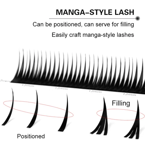 Imagen 2 del producto Pestañas postizas tipo cosplay de Manga Wispy con forma de aspecto húmedo, volumen Individual esponjoso de visón, pestañas postizas naturales prefabricadas