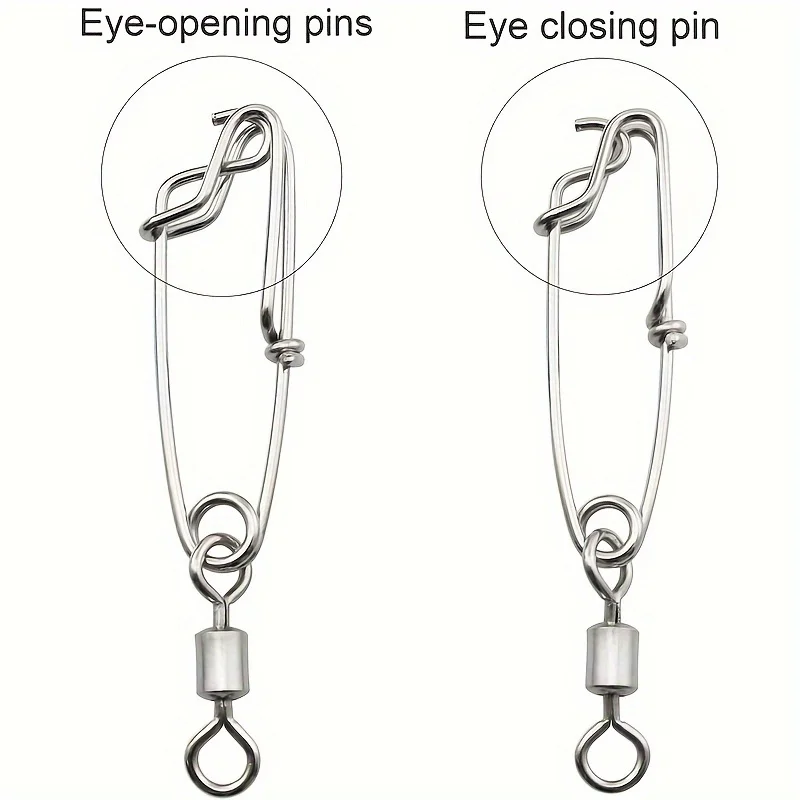 5pcs Longline Fishing Swivel Snap, Stainless Steel Longline Snap Swivels, Fishing Accessories, Eye-opening And Eye Closing Pin