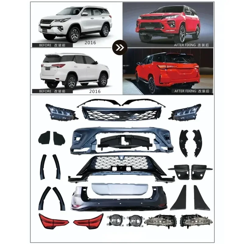 KLT Hot selling 2016 Fortuner upgrade to 2022 conversion kits Legender bodykit For Fortuner GR sport body kit