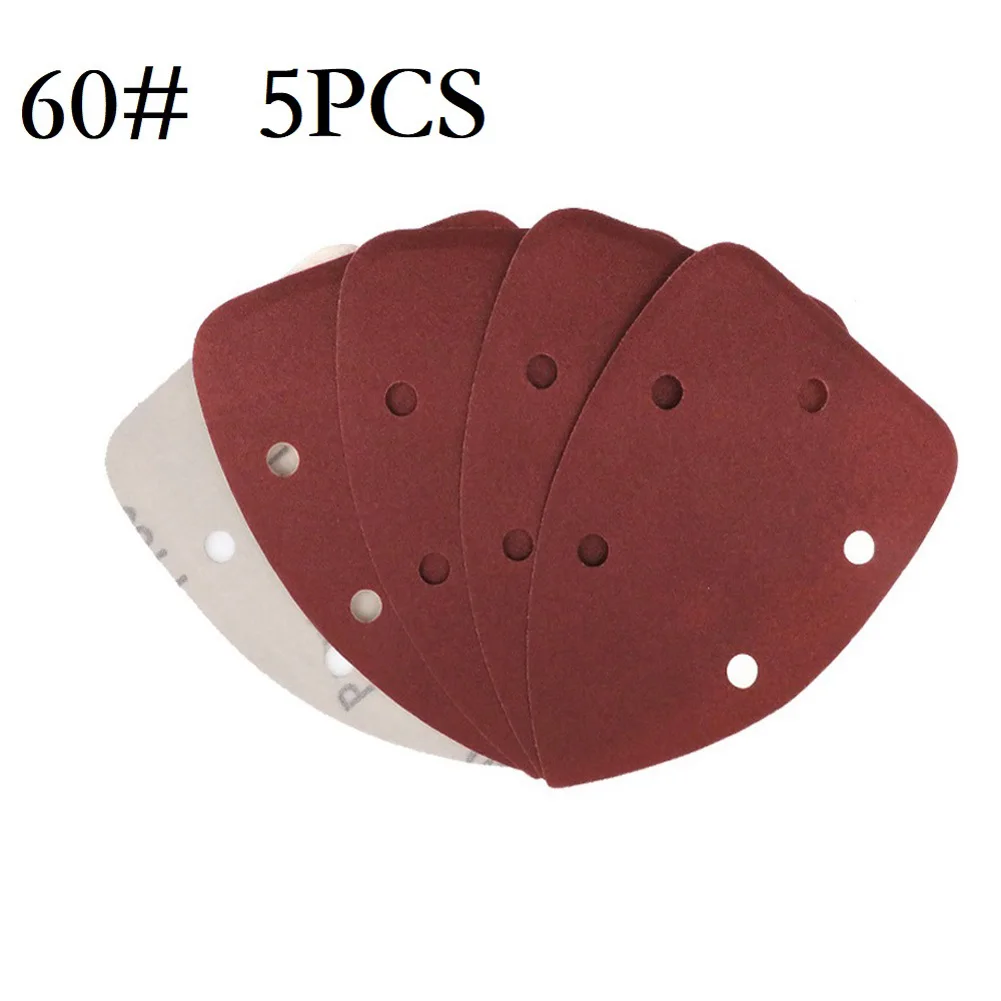 5pcs 5 Holes Sandpaper 40-1000Grit Triangle Sander Sand Paper Abrasive Sandpaper Disc For Sanders Polishing Tools