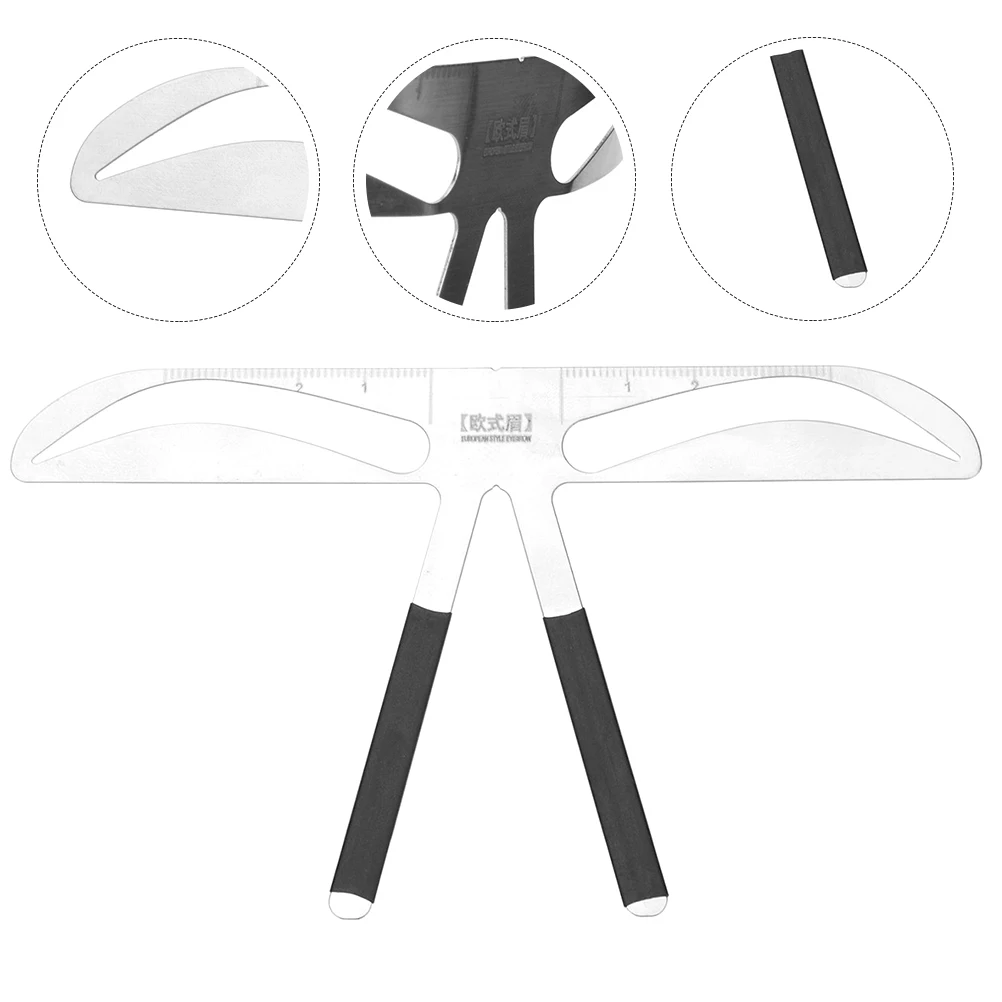 

Линейка для бровей, шаблоны для татуировок из нержавеющей стали, трафарет для картографирования, портативный инструмент для позиционирования для дизайна формы бровей, легко практичный