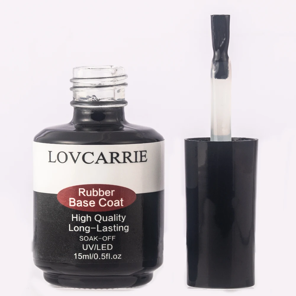 Lovcarrie Rubber Base Coat Uv Gel Nagellak 15Ml Langdurige Sterke Dikke Base Gel Lak Heldere Primer Voor Manicure Studio