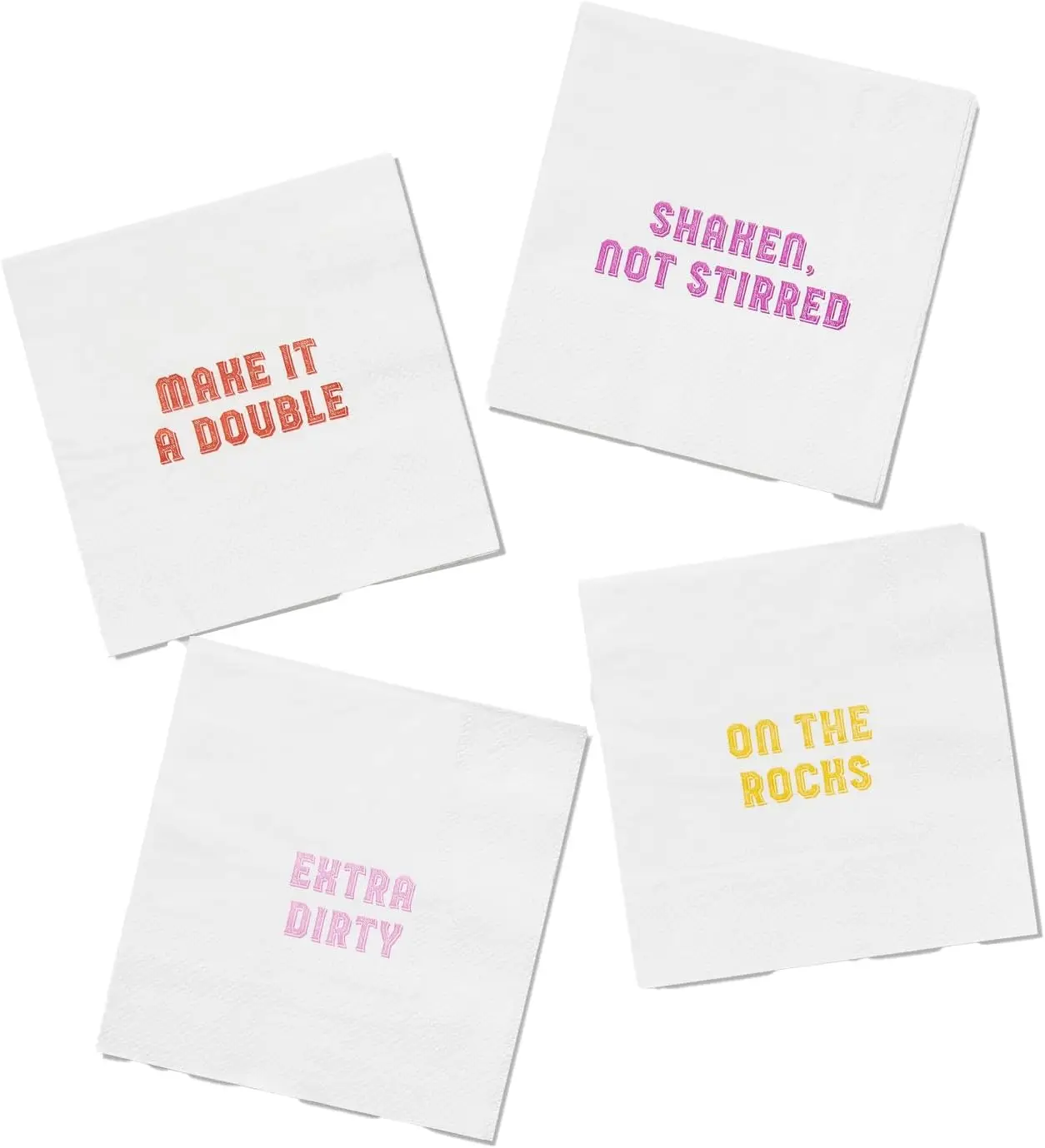 

Assorted Color Cocktail Napkins Set of 25 - Funny Quotes, 5" Paper, Perfect for Parties