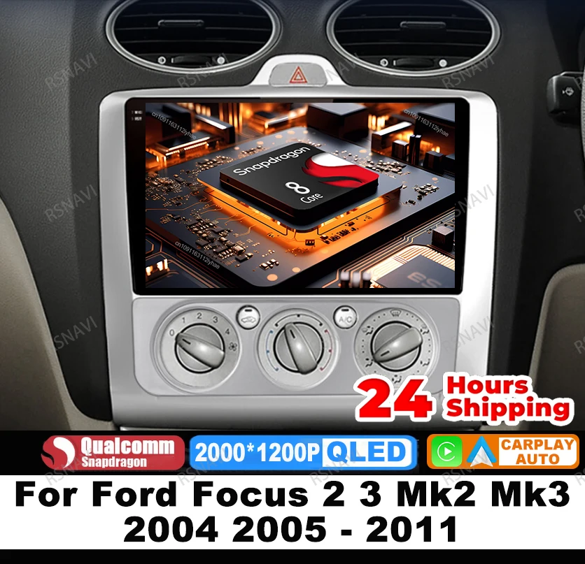 

Car Radio Android 15 For Ford Focus 2 3 Mk2 Mk3 2004 2005 - 2011 Head Unit Viedo Player 4G LTE BT DSP Multimedia GPS DVD QLED
