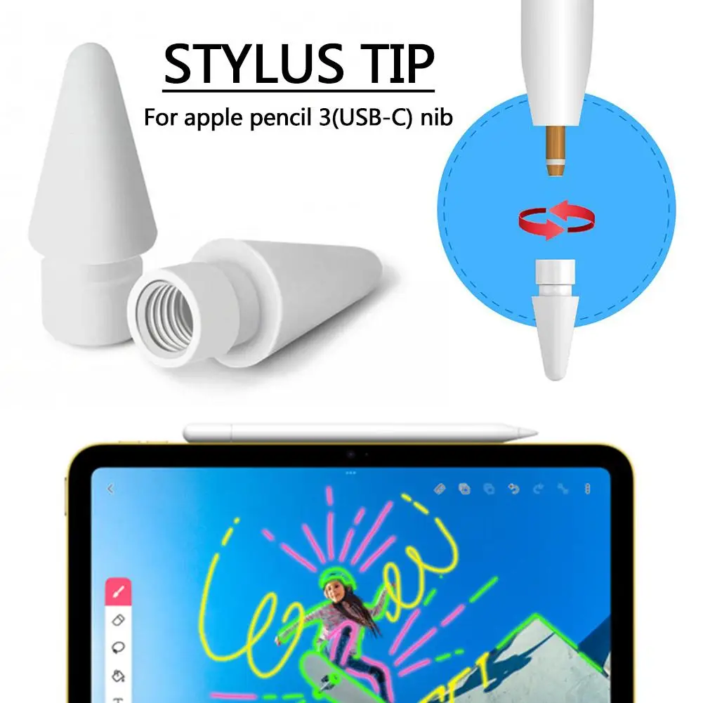 Replacement Tips For Apple IPad Pencil3 (USB-C) Spare Nib Tip & Transparent Nib For Apple Pencil 3Generation Nib IPad Stylu C3H0