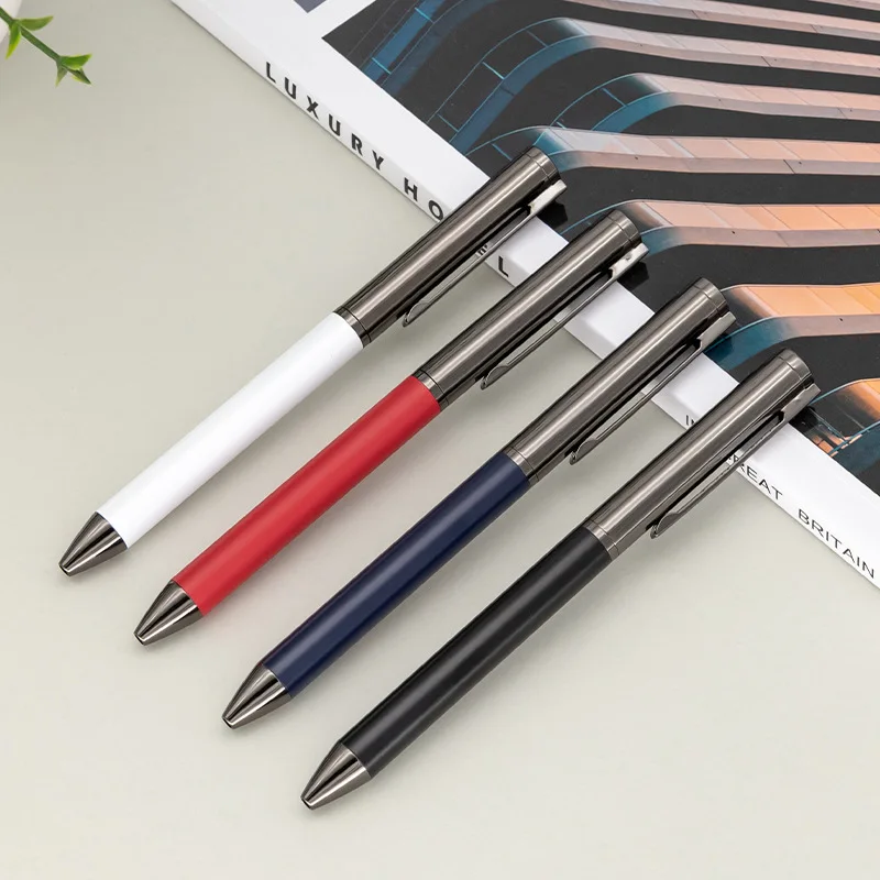 

Новый высококачественный металлический пистолет для шариковой ручки, серый аксессуар, металлическая ручка, бизнес-офис, студенческий подарок для возвращения в школу