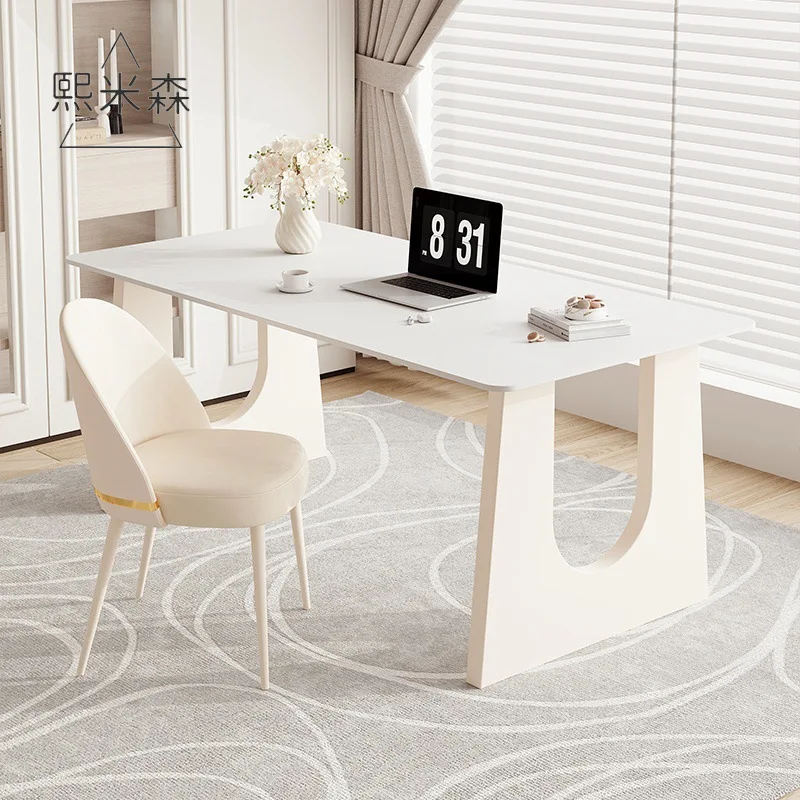 

HT Cream style slate desk student home table bedroom girl study office writing desk