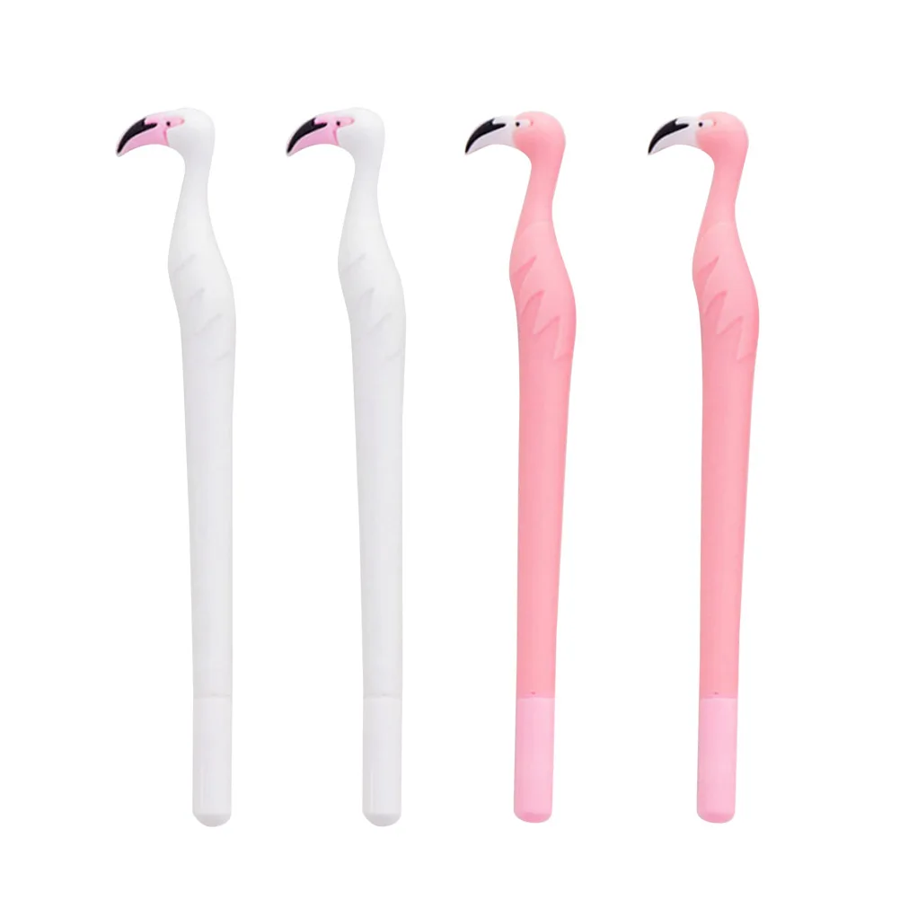 

4pcs Gel Pens Creative Cartoon Stationery Writing Pens For Kids Students Flamingo Design Novelty Gift 0.5Mm