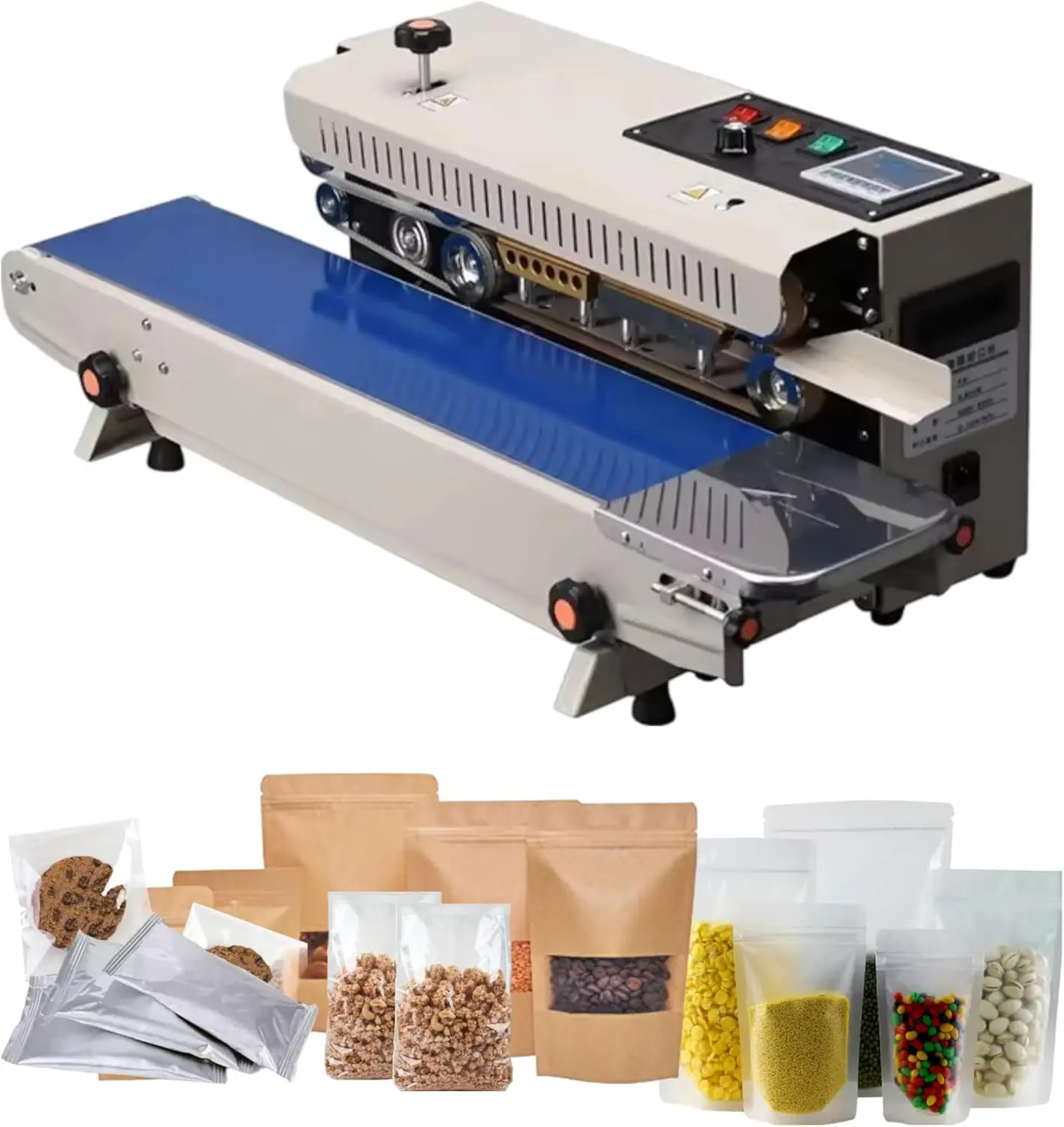

Continuous Electronic Heat Sealer Automatic Plastic Bag Sealing Machine Table Type Hot Packing Sealer Machine