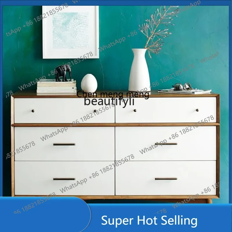 A85 Nordic Solid Wood Sideboard Living Room Locker Bedroom Kitchen Side Cabinet Nordic Buffet