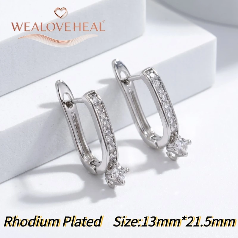 schmuckherstellung zubehör，18K vergoldeter Messing-Ohrringhaken, funkelnder Zirkonia-besetzter Huggie Hoop, handgefertigte DIY-Ohrringzubehörteile für Damen – Detail 20