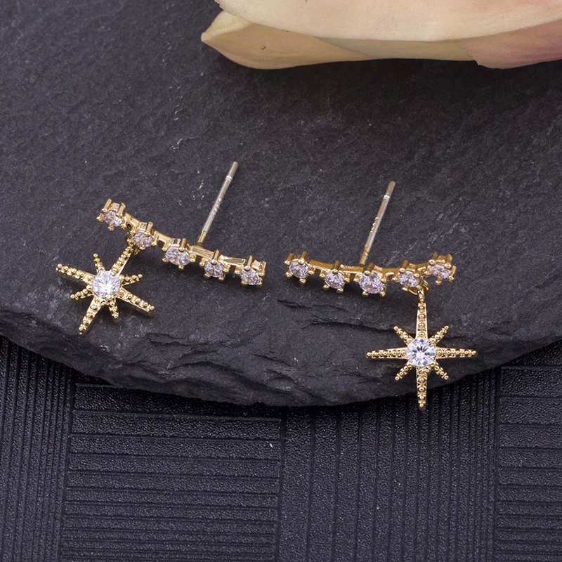 Micro-inlaid Mosquito Coil Ear Clip Light Earring Ear Row Transparent Ear Clip Hip Hop All-match Earring Female Hot Sale