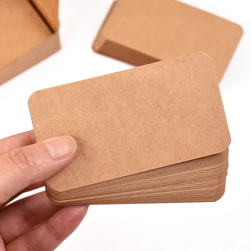 100pcs/box Kraft Paper Cards White Cardboard Tags Blank BusinessTag DIY Writing Greeting Invitation Card Wedding Decor Supplies