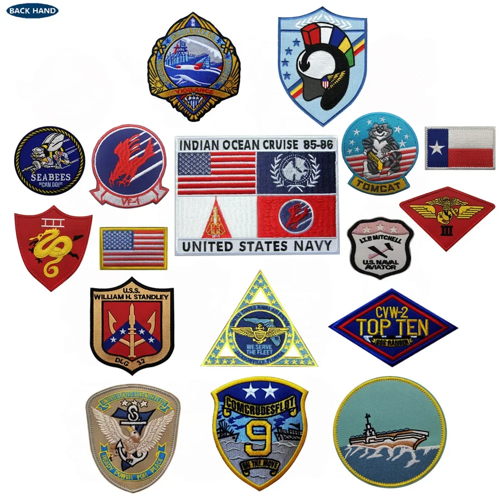 Top Gun Flight Test MAVERICK Ranger Patches Tomcat Fighter Weapon School Academic Squadron SEAL TEAM Badge For Jacket