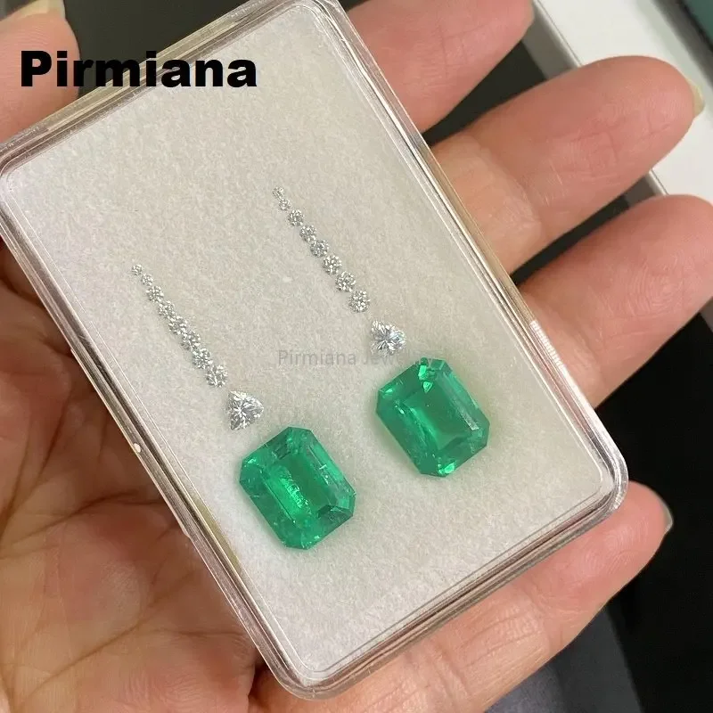 

Pirmiana Loose Gemstone Set 6.12ct Lab Grown Eemerald & D Color Moissanite for DIY Jewlry Earrings Making