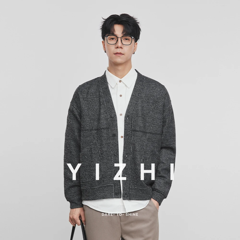

Fashion Men's Lightweight Cardigan Sweater Single-Breasted V-Neck Knitted Cardigans Casual Mens Long Sleeve Solid Outwear Male