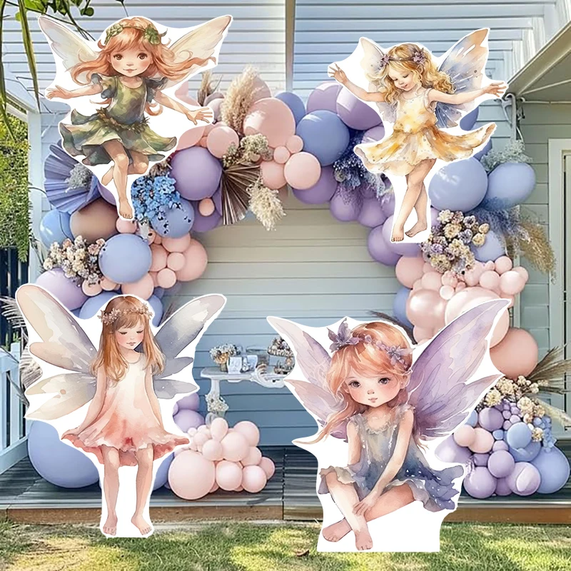 

18/36inch Fairy Theme Cutouts Cute Fairy KT Board Backdrop Party DIY Decor for Girl's Birthday Party Baby Shower Decor Cardboard