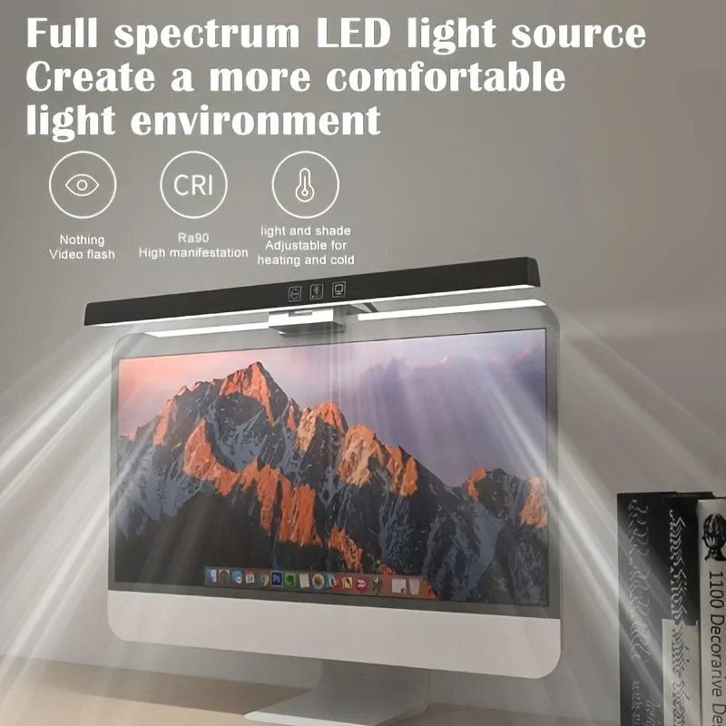 

1pc, Computer Light, Laptop Screen Led Strip Light, Hanging Electronic Reading Eye Protection Light, 3 Color Temperature Modes,