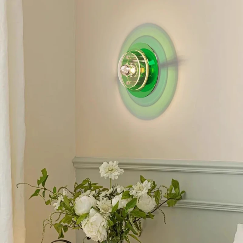 Bauhaus LED Wall Lamps Japanese Round Flying Saucer Lights Chandeliers Bedroom Living Room Bedside Bar Indoor Home Decoration