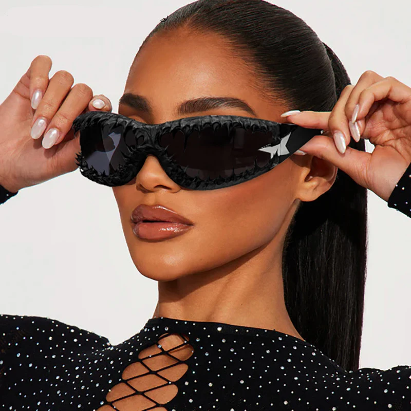 

Personalized Punk Sport Sunglasses With Star Goggles Festival Party Street Fashion Unisex Halloween Cosplay Accessory Eyewears