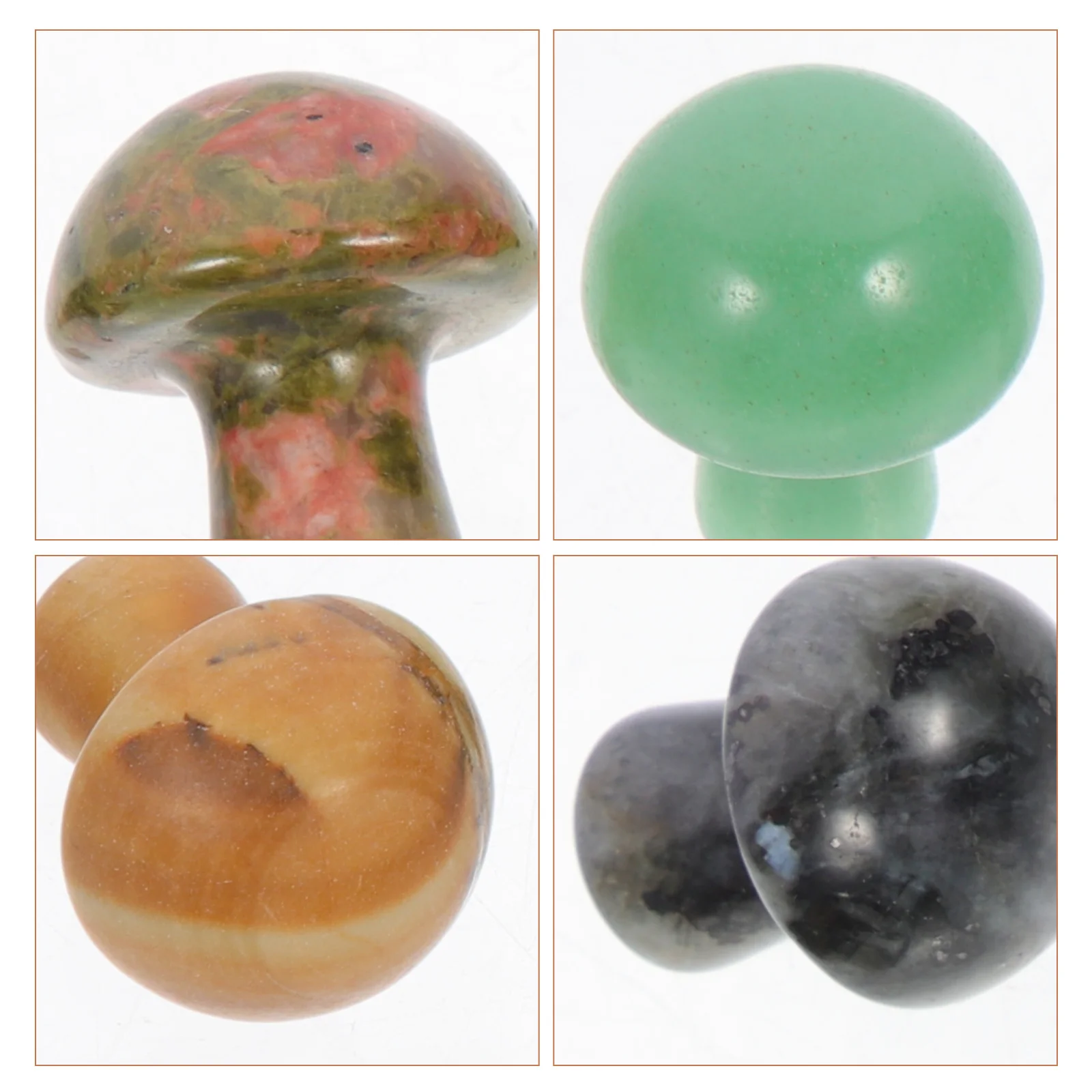 

5Pcs Crystal Agate Mini Mushroom Stone Decor for Micro Landscape Garden Potted Plants Rustic Landscaping Adornments