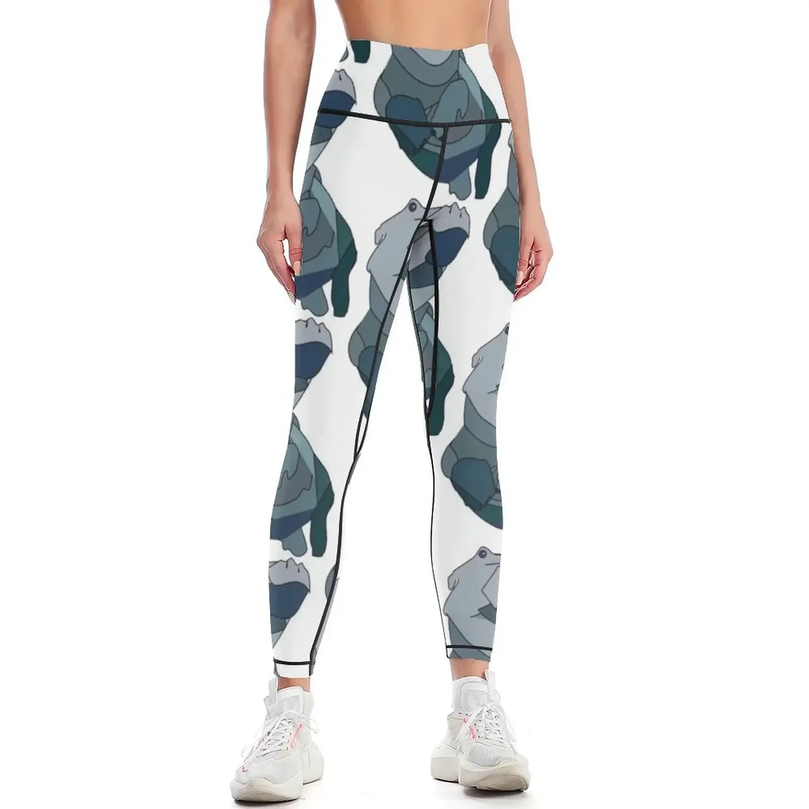 

Fiona The Hippo Sticker Leggings sporty woman push up Legging sport Jogger pants exercise clothing for Womens Leggings