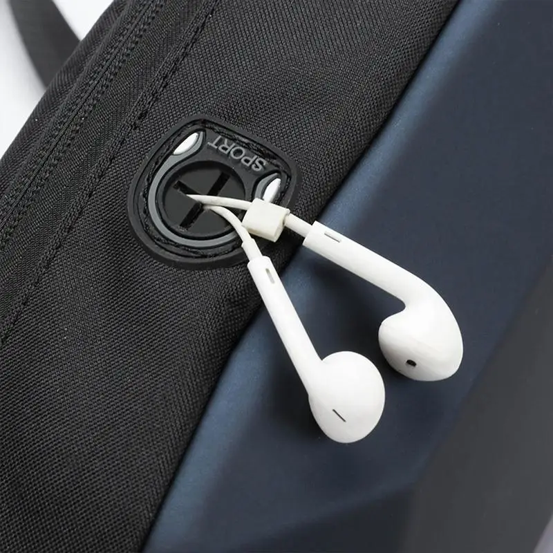 Travel Sling Bag With USB Port Headphone Jack Shoulder Purses Chest Bag For Men Waterproof Hard Shell Crossbody Bags For Sport