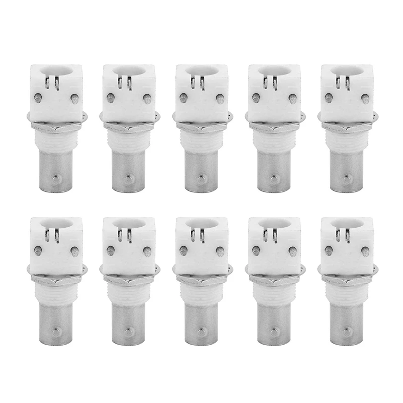 Adaptador branco para sistemas CCTV, placa de conexão, montagem PCB, 90 graus, 2P, BNCQ9, 10 pcs