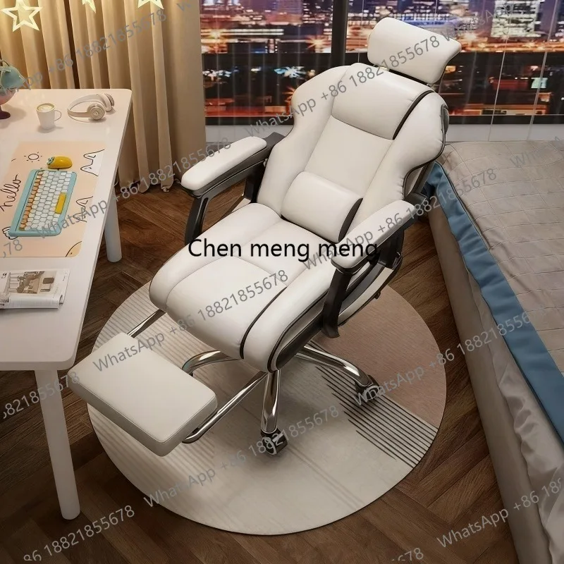 

Офисное кресло с подголовником, регулировкой высоты, эргономичное, кожаное, откидное, современное, для дома и офиса