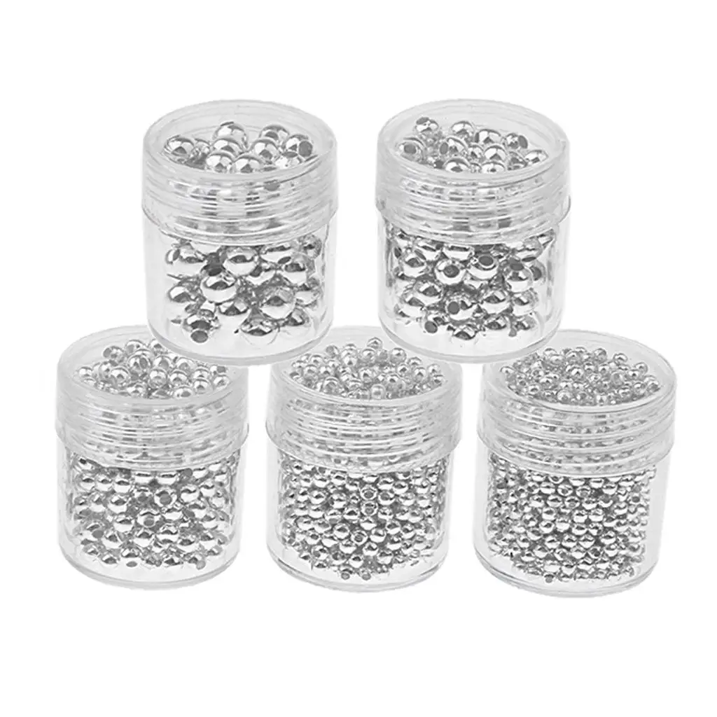 Metal Jewelry Loose Beads Well Polished Iron Assorted Sizes Spacer Beads Kit for DIY Necklace Bracelet Making