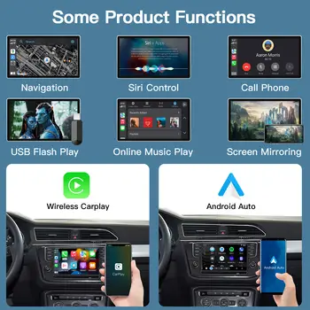 適用於福斯、Skoda、明銳、高爾夫7、Polo、帕薩特8(附MIB/MIB2系統)的無線CarPlay Android Auto車載模組,支援攝影機和AirPlay功能。 6 最佳銷售 汽車馬球 - №5