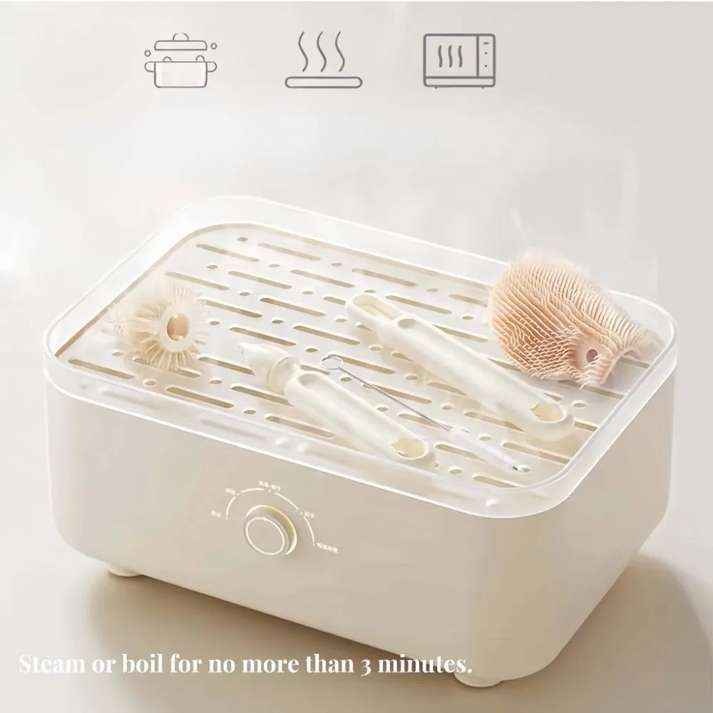 6pcs/set Multi-functional Milk Bottle Cleaning Brush Set Anti-lost Eyedropper Brush Pacifier Straw Scrubber Silicone