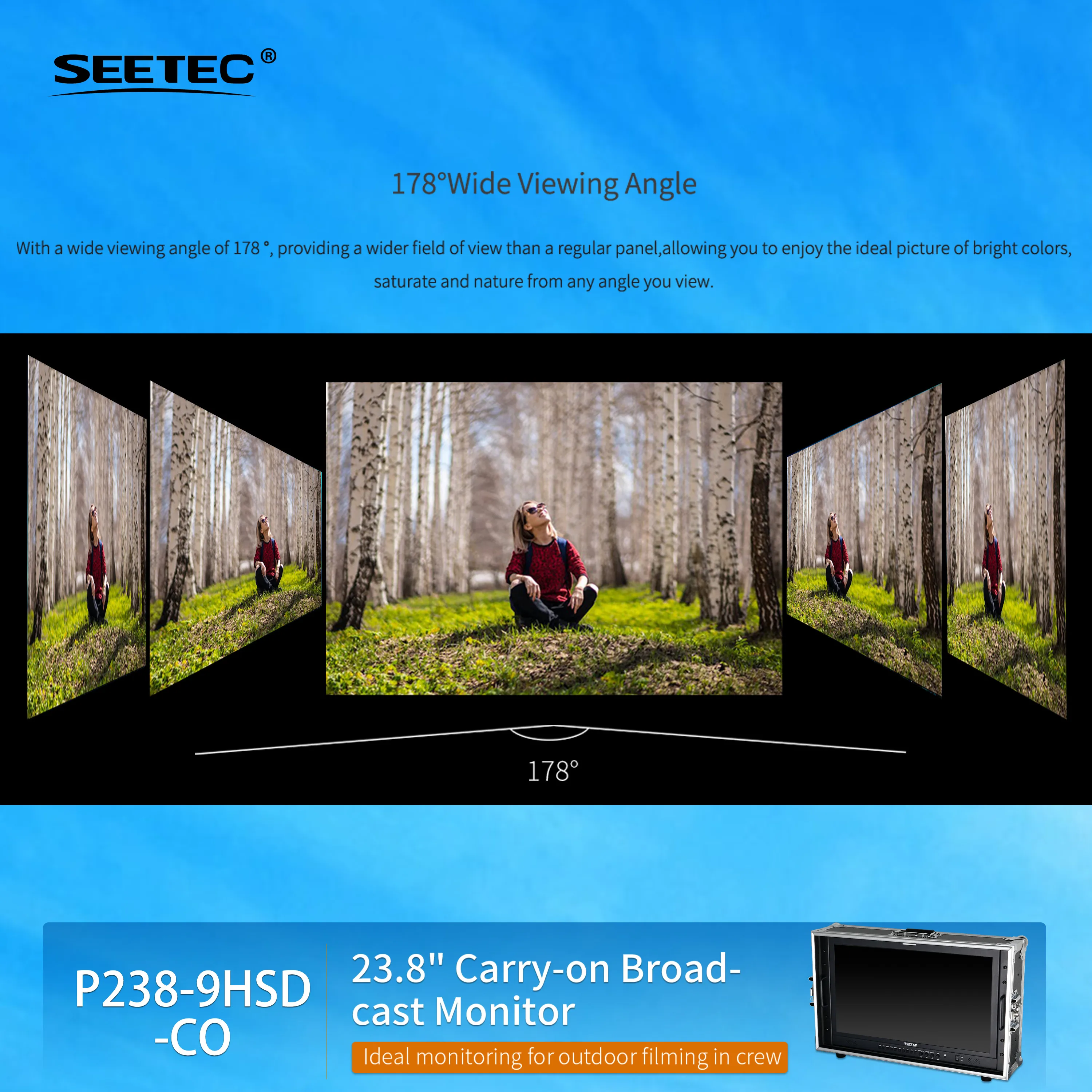 SEETEC P238-9HSD 23.8 بوصة 3G-SDI 4K HDMI Pro بث شاشات كريستال بلورية IPS Full HD 1920x1080 شاشة بث التلفزيون