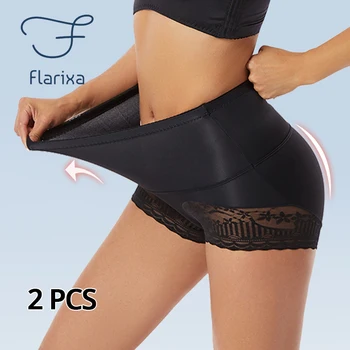Flarixa 여성용 심리스 셰이프웨어, 하이 웨이스트 쉐이핑 팬티, 배 컨트롤 팬티, 슬리밍 속옷, 바디 셰이퍼 바지, 얇은 2 개