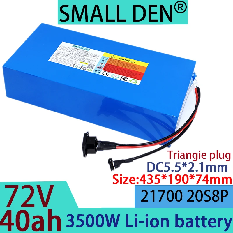 

72V 40ah new 21700 lithium battery pack 20S8P 1000W-3500W, suitable for various transportation vehicles+84V 2A 3A 5A charger