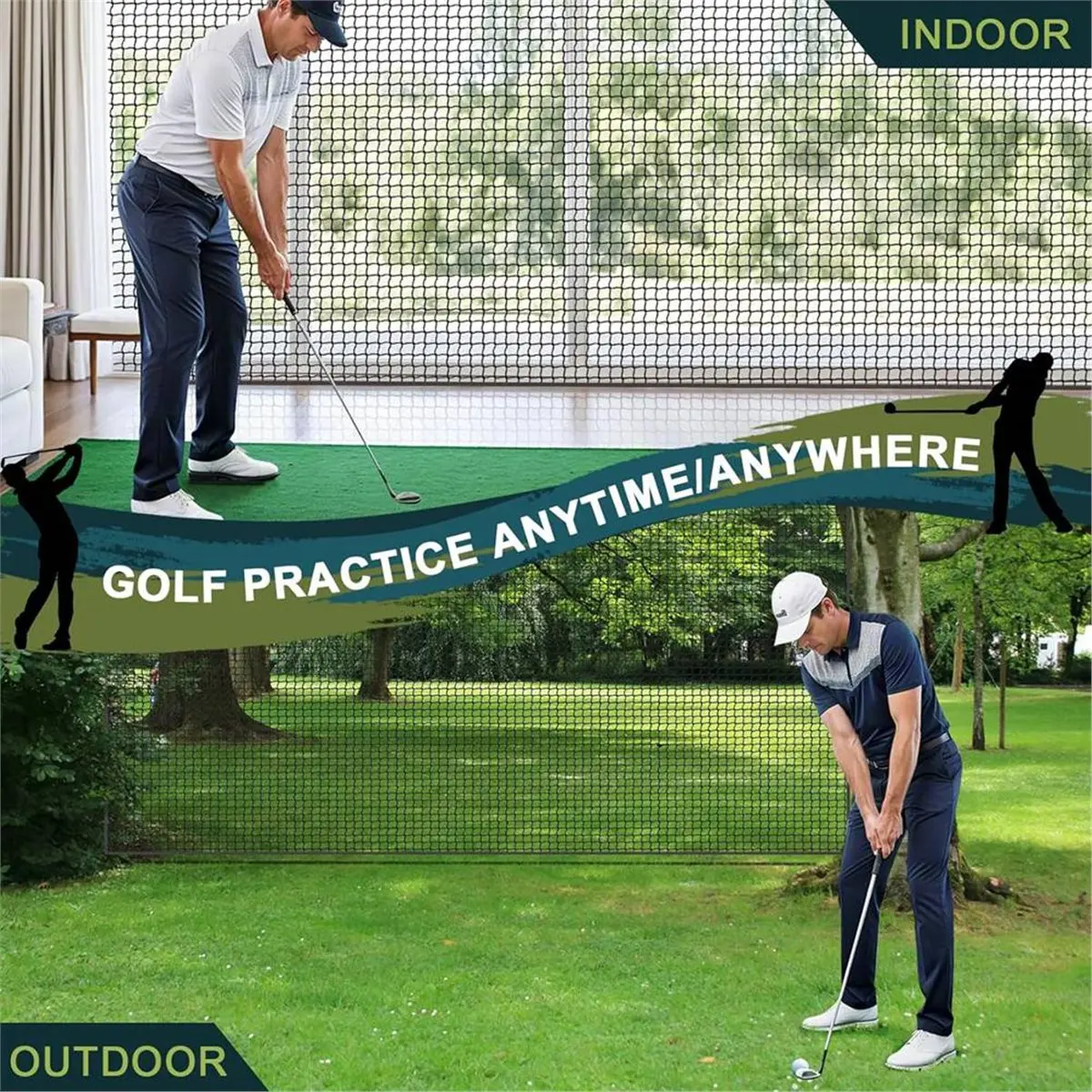 (AD12) Golf Netting 10Ft Golf Practice Net for Garage, Sport Practice Barrier Net, Sport Netting Golf Hitting Net for Baseball