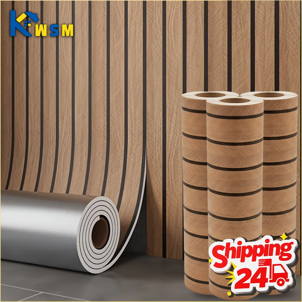 

Thick Brown Grid Peel and Stick Wallpaper Faux Plaid Design Waterproof Moisture Proof for Walls Ceilings Home Decor DIY Room