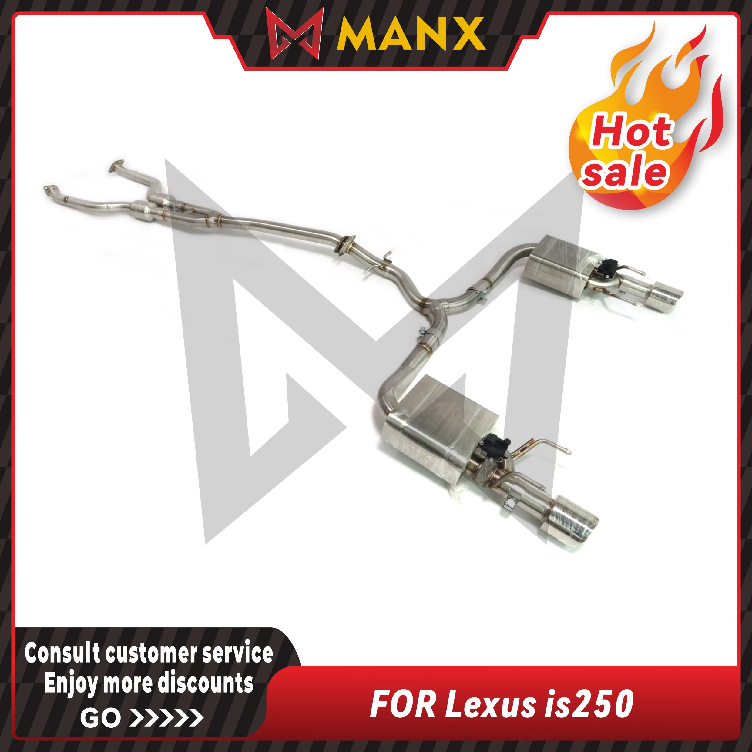 

MANX Car Exhaust system for Lexus is250 Stainless steels Catback Performance exhaust pipe with remote control valve