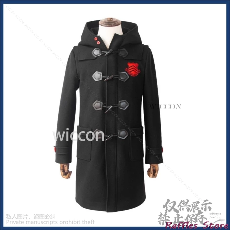 Anime Game Personaa5 Cosplay Amamiya Ren Costume Winter Black Coat Scarf Uniform Adult Man Halloween Christmas Suit Customized