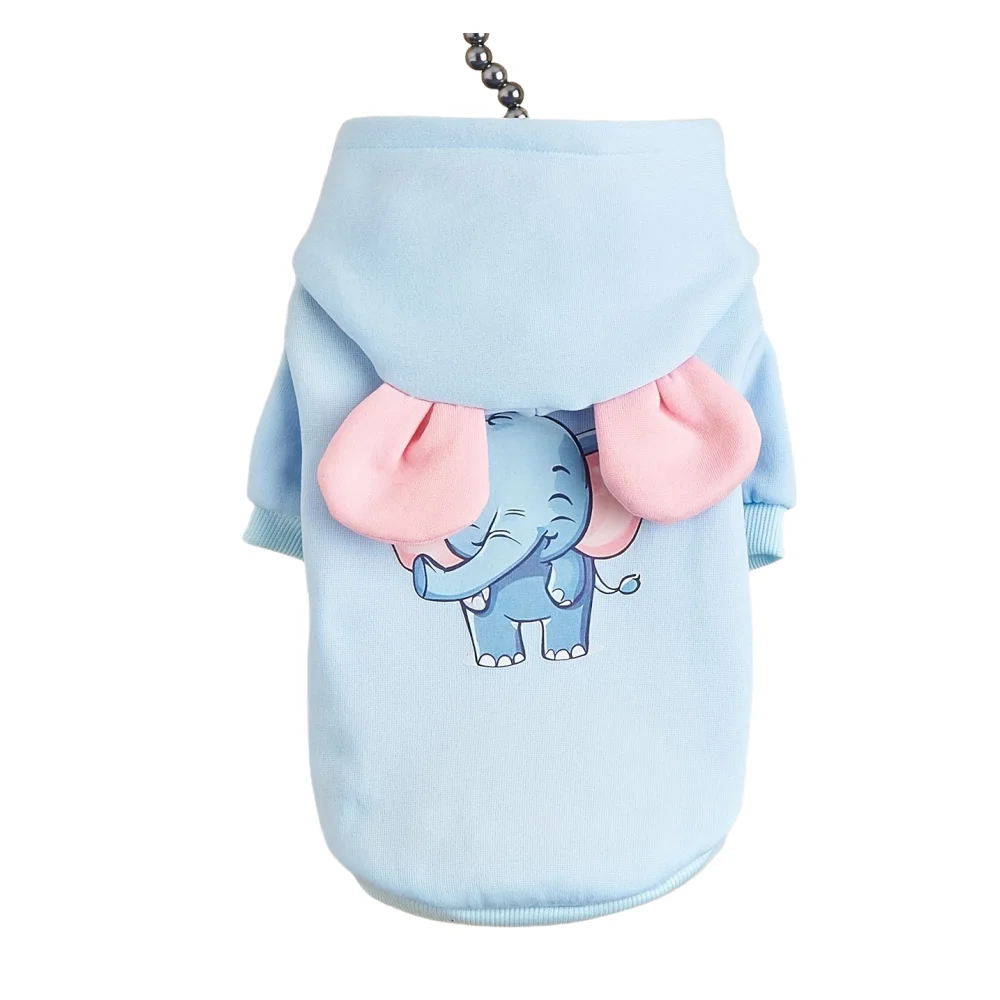 Pet clothes dog dog cat hooded sweatshirt warm and comfortable The hat also has two cute ears as a decoration Cute and exquisite