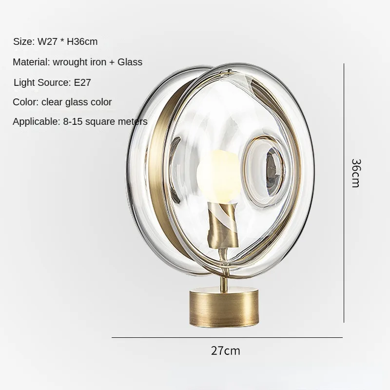 ما بعد الحداثة مصاصة زجاج لمبة مكتب ديكور المنزل غرفة نوم السرير الإضاءة دراسة غرفة الطعام ديكور E27 إضاءة للطاولات