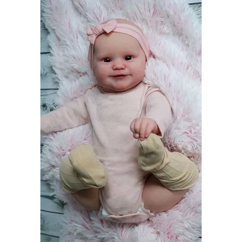 

48CM Already Painted Reborn Baby Doll Maddie Soft Cuddly Baby Doll Lifelike 3D Skin Multiple Layers Painting Doll Bebe Reborn