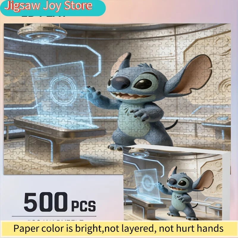 

2D-пазл «Дисней: Стич и Микки Маус» для взрослых — настенная или настольная головоломка, ностальгический декор для комнаты, челлендж