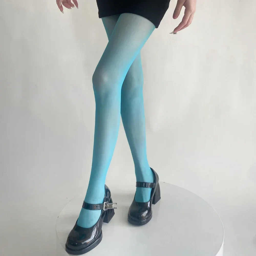 

Blue Green Ultra-thin Nylon Thigh High Stockings Pantyhoses Women Sexy Women Tights Velvet Sexy Lingeries Hosiery Body Stockings
