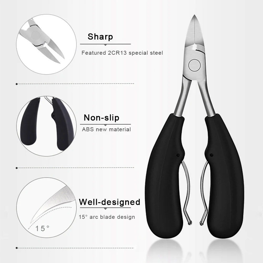 Thick Nail Clippers Ingrown Toenail Nipper Pedicure Cutter Onychomycosis Trimmer Professional Plier Manicure Tool