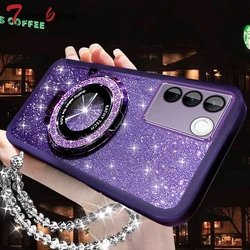 Glitter Crystal Bracelet Magsafe Phone Holder Case For Samsung Galaxy M35 M55 M54 M53 M34 M33 M15 M14 M13 F15 F14 F13 C55 4G 5G