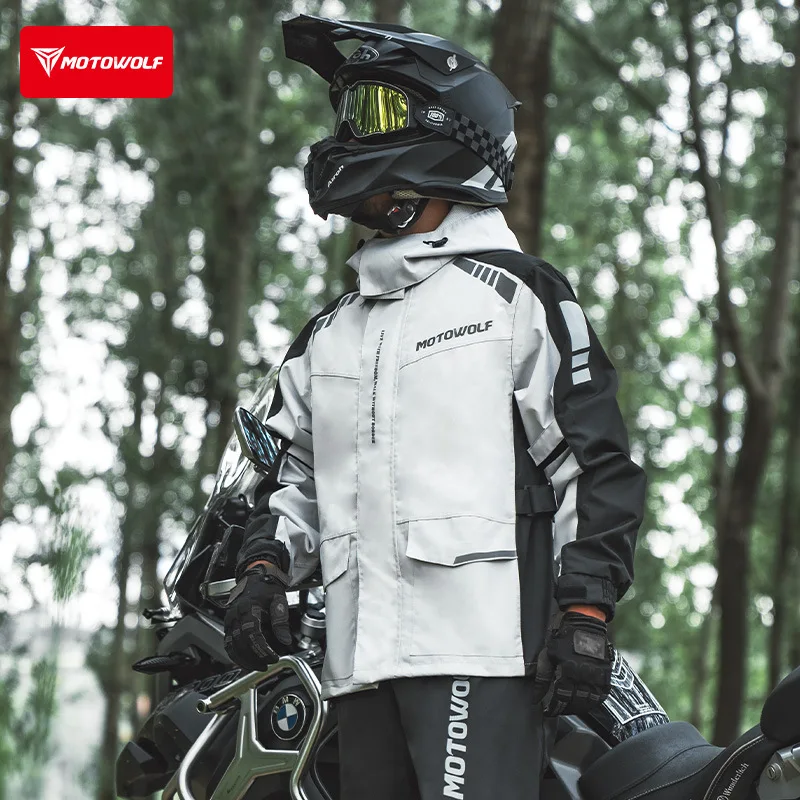 

Motorcycle Riding Raincoat Rainproof Rain Pants Moto Motocross Rider Riding Rain Coat Outdoor Sports Split Reflection Raincoat