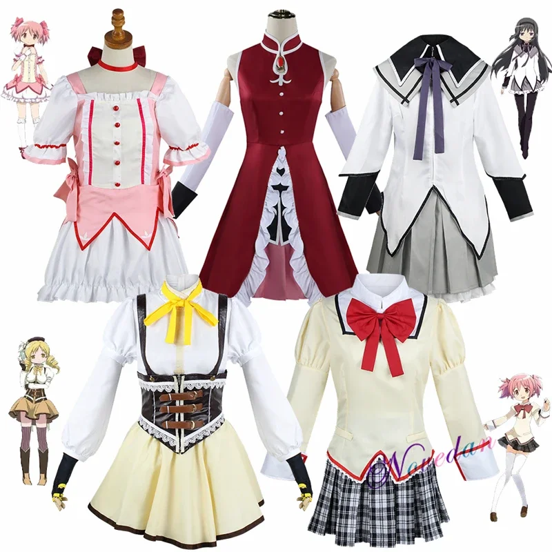 

Женский костюм для косплея аниме Puella Magi Madoka Magica Kyoko Sakura, ботинки, Униформа, парик на Хэллоуин