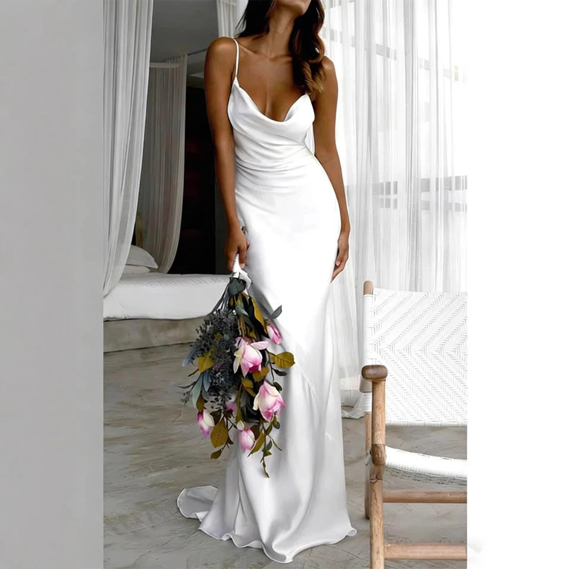 

2026 Summer New Sexy Strap High-Waisted Hip-Lifting Women's Evening Dress